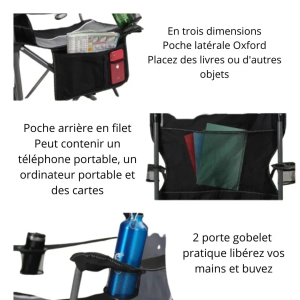 Chaise Camping Pliante High Point Sport – 4,4 kg, Dossier 60 cm – Image 3